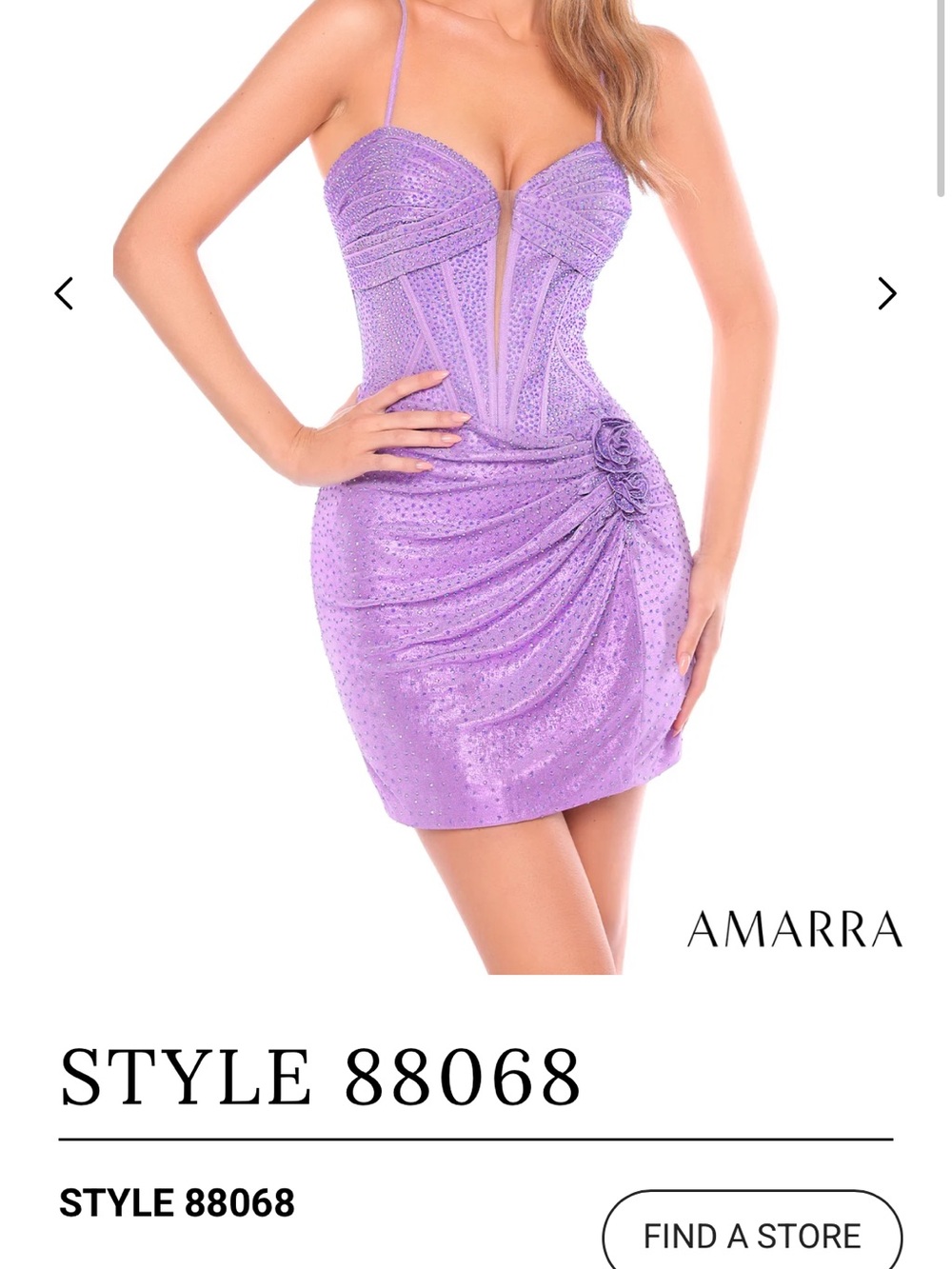 Amarra Lilac Sequin Ruched Corset Mini Dress